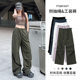Strict selection of American wide leg overalls spring and summer 2025 new drawstring loose slim quick-drying paratrooper sports casual pants