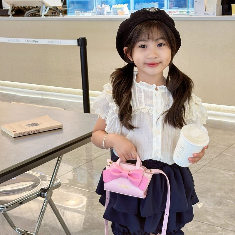 Nuevo tipo de bolso de hombro para niños y niñas, estilo coreano de moda, bolso de arco para niños 2024, bolso mini de estilo extranjero