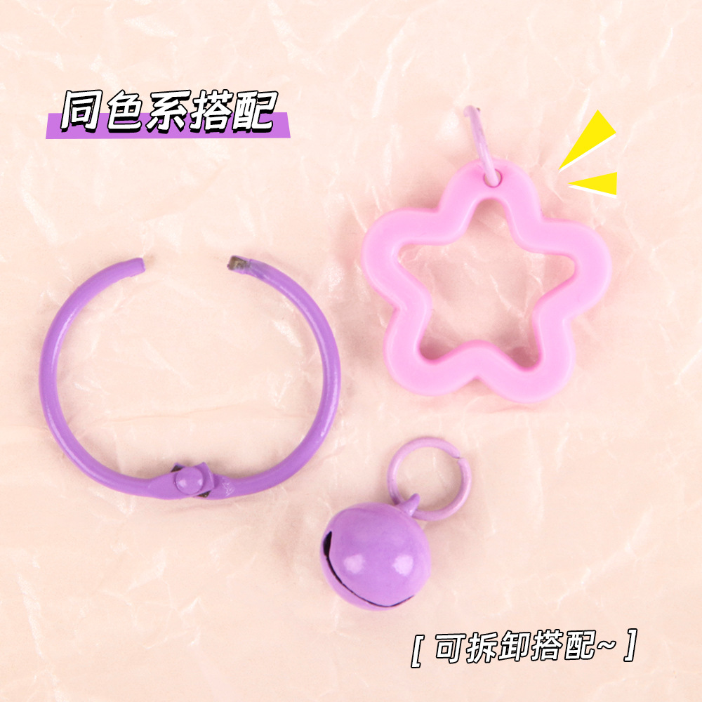 Nuevo pentagrama acrílico llavero con campanas bolsos colgantes de color auriculares cubierta colgantes pequeños regalos decoración