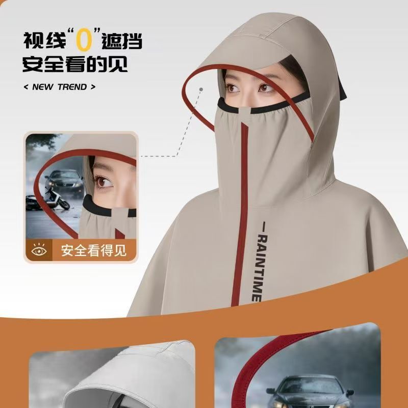 Single-person full-body motorcycle raincoat for women and men, designed for electric scooters, rainproof, thickened and enlarged for heavy rain