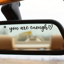 跨境外贸爆款英文YOU are  enough汽车贴化妆镜子贴车贴后视镜贴