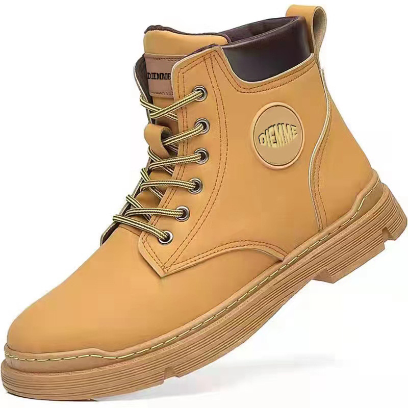 Botas Martin transfronterizas, botas de cuero cómodas de suela gruesa de cuero al por mayor para hombres y mujeres, botas de mujer con cordones de alta calidad informales y modernas