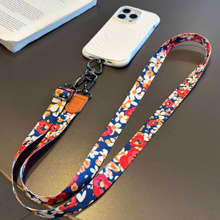Original Leather Buckle Canvas Adjustable Mobile Phone Case Crossbody Shoulder Lanyard Wide High-End Printed Anti-Lost Durable Mobile Phone Strap