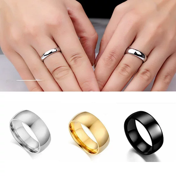 European and American Niche Titanium Steel Ring for Women, Simple Plain Ring, Glossy Couple Ring, Cross-Border Popular Hand Jewelry Wholesale