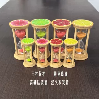 现货礼品创意高级感沙漏计时器摆件迷你木制流沙时间儿童刷牙沙漏