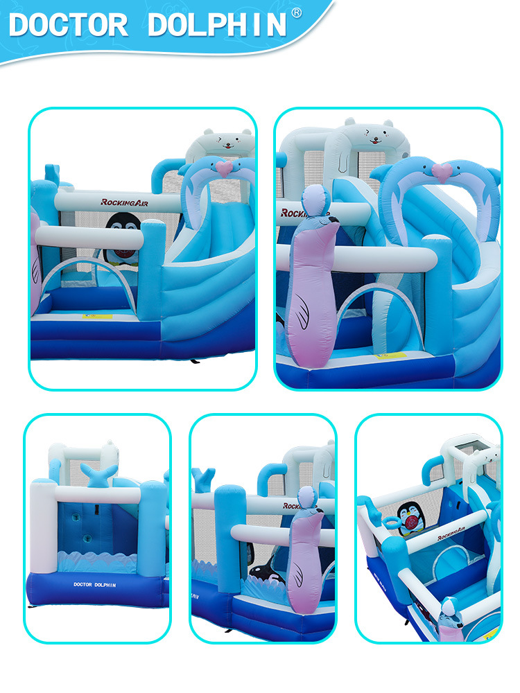 Doctor Dolphin | Castillo para niños pequeño castillo doméstico castillo inflable para niños combinación de toboganes inflables castillo interior