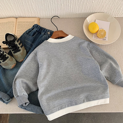 Children's Hoodie 2025 Autumn New Boys' Fashion Two-Piece Hooded Sweatshirt Baby Casual Matchable Top