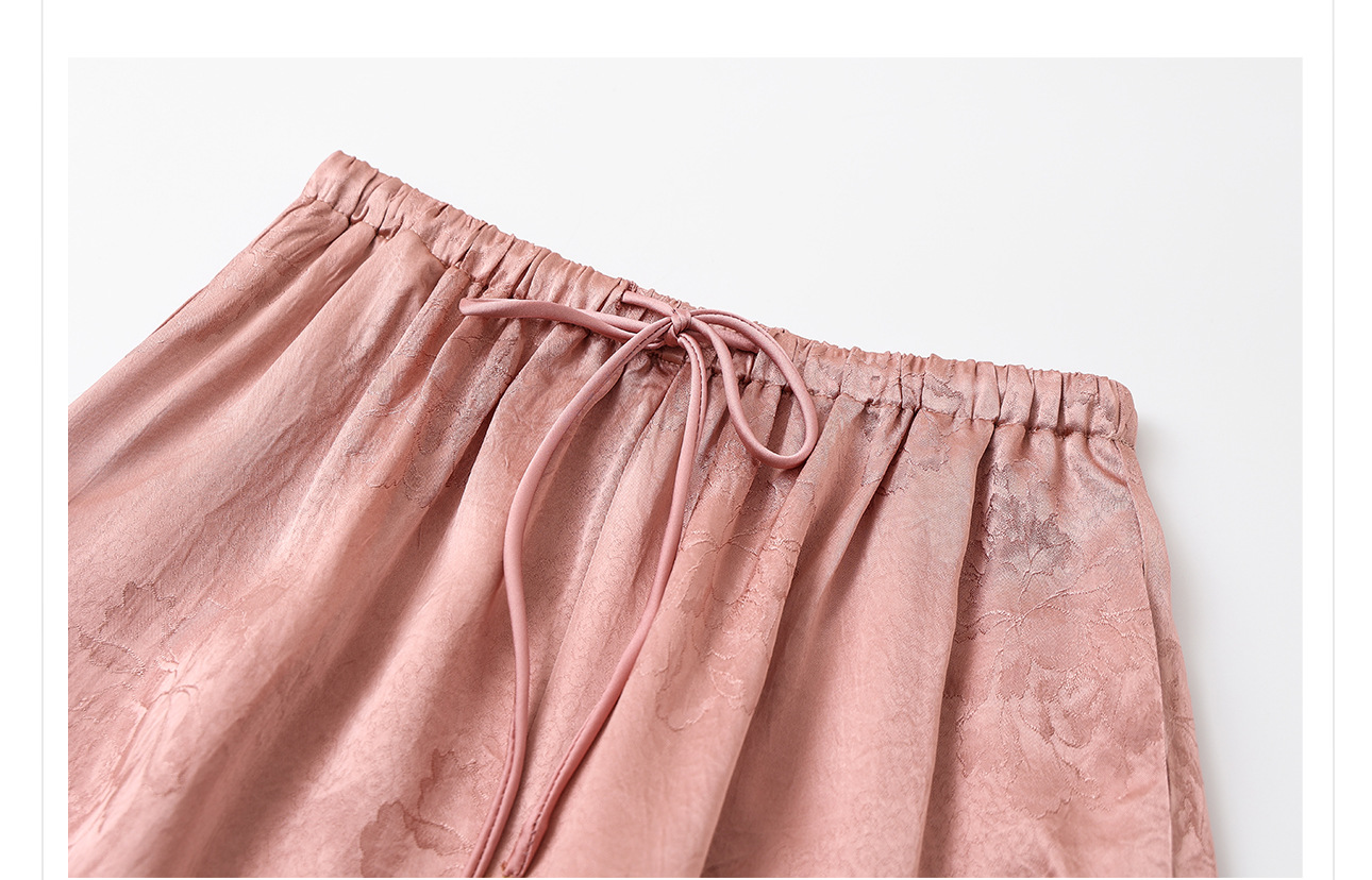 Quần culottes nữ ống rộng chất acetate phong cách Trung Quốc mới — Màu vàng, Màu hồng, Màu trắng chi tiết 16