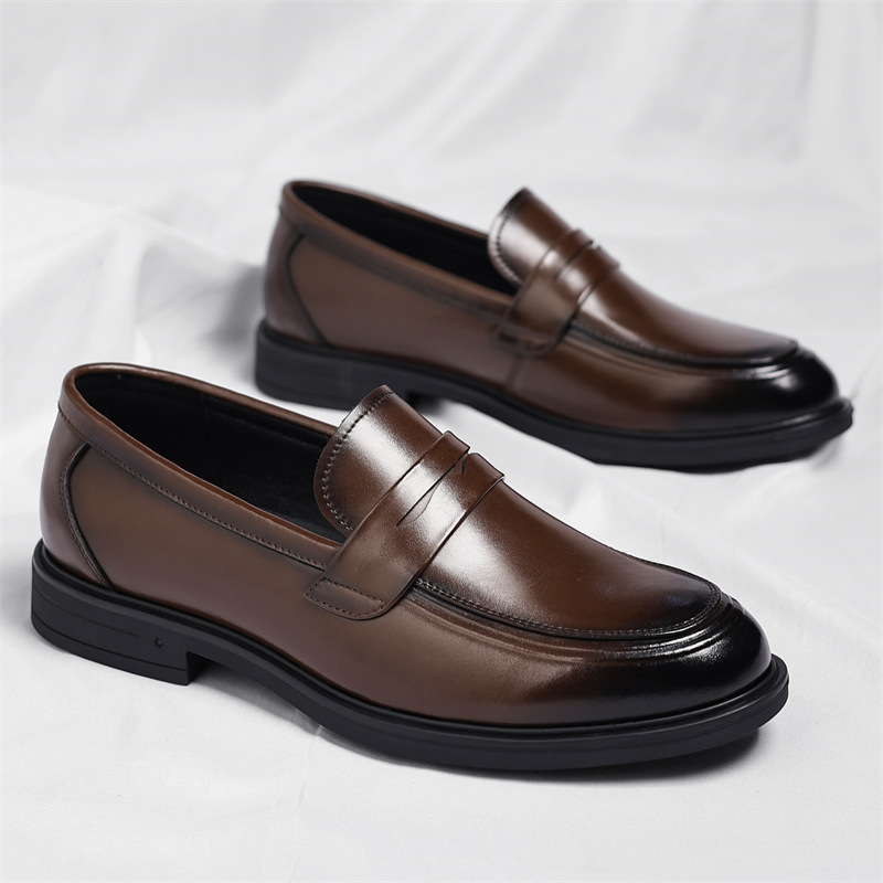 Men's Genuine Leather Slip-On Loafers Comfortable Casual Shoes_vogvips.com