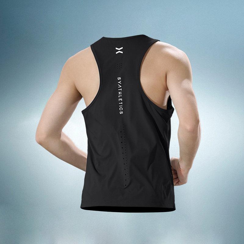 Solid color vest, breathable and quick-drying sports casual T-shirt top, summer track and field fitness marathon professional training wear