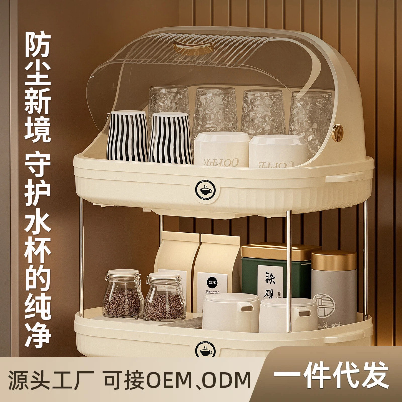 Dust-Proof and Water-Draining Double-Layer Storage Rack Pp Storage Multi-Functional Small Storage Rack