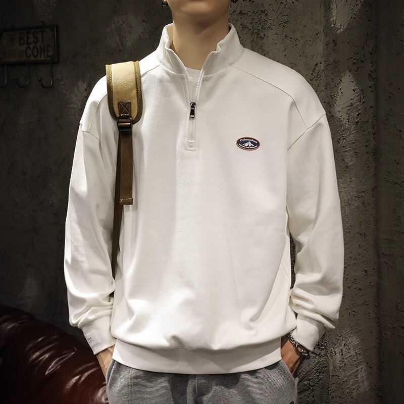 American Trendy Brand Sports Sweatshirt for Men 2025 Spring and Autumn New Style Loose Half-Zip Polo Shirt Collar Top for Men American Trendy Brand Sports Sweatshirt for Men 2025 Spring and Autumn New Style Loose Half-Zip Polo Shirt Collar Top for Men