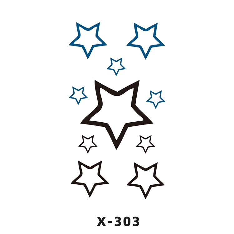 Arco de flor pequeña pegatinas de tatuaje fresco 3D dibujos animados transfronterizo Henna rosa impermeable texto en inglés pegatinas de tatuaje