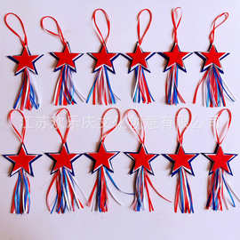 跨境新品 美国独立日装饰挂件 独立日装饰无纺布五星挂件派对装饰
