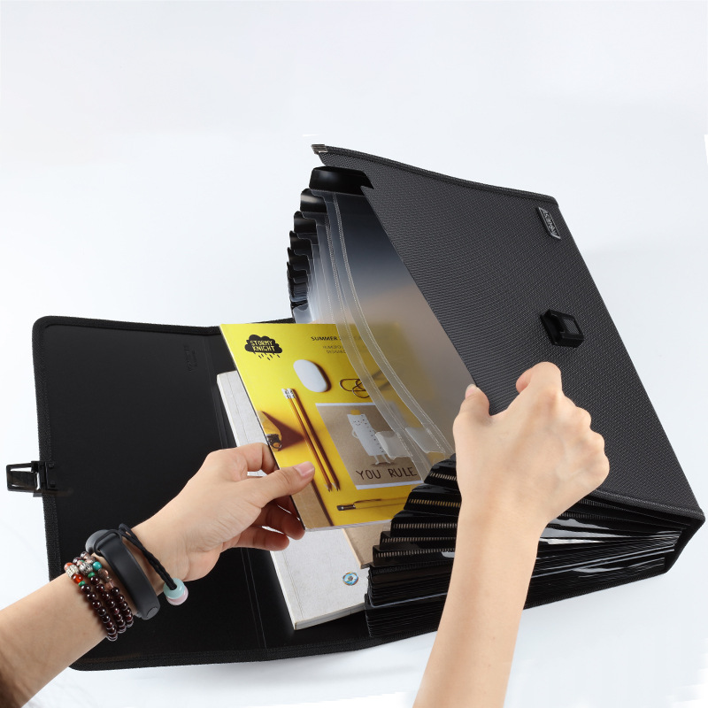 26-rejilla de gran capacidad multifuncional órgano Portátil Bolsa A4 contrato archivo bolsa titular de la factura multi-capa de almacenamiento