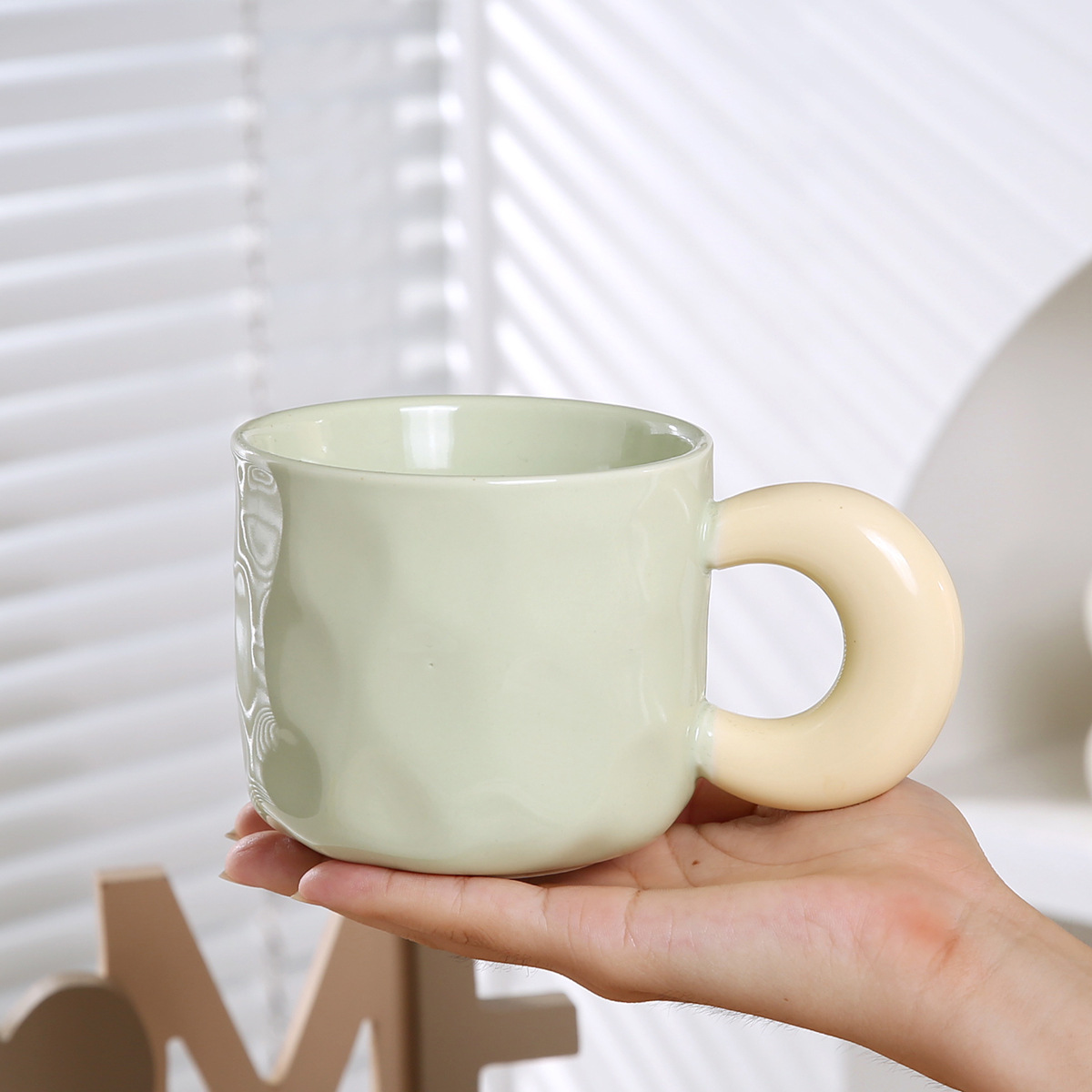 Casual Lindo Multicolor Color Sólido Cerámica Cuchara Taza 1 Juego display picture 23