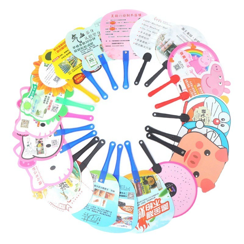 Рекламный вентилятор индивидуальный толчок мультяшный вентилятор продвижение зачисления в школу pp пластиковый вентилятор индивидуальный логотип печати