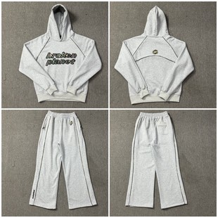 Broken Planet Foam Camouflage Letter Print Beautiful Youthful Trendy Hooded Sweatshirt Casual Pants Suit