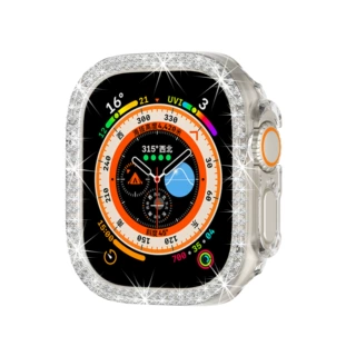 适用于苹果Apple watch8保护壳 iwatch8 ultra双排PC镶钻保护套