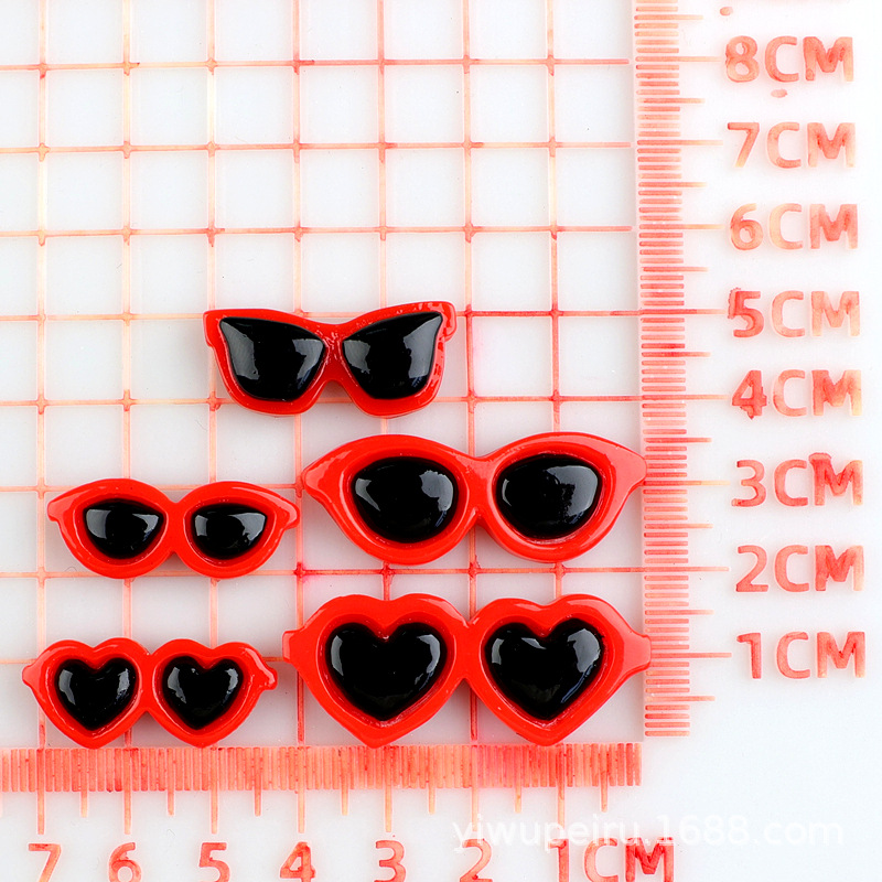 愛メガネDIY円形メガネ樹脂部品クリームゴム携帯ケースdiy頭飾り部品穴靴材料