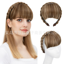 欧美刘海假发女三股辫假发发箍刘海自然前额片隐形无痕假齐刘海