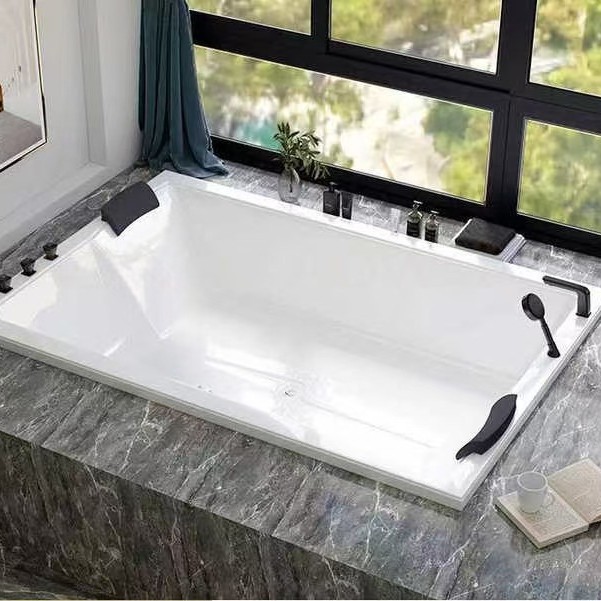 bañera acrílica incorporada bañera de masaje doble bañera de burbujas 1800 * 1500 bañera de gran tamaño