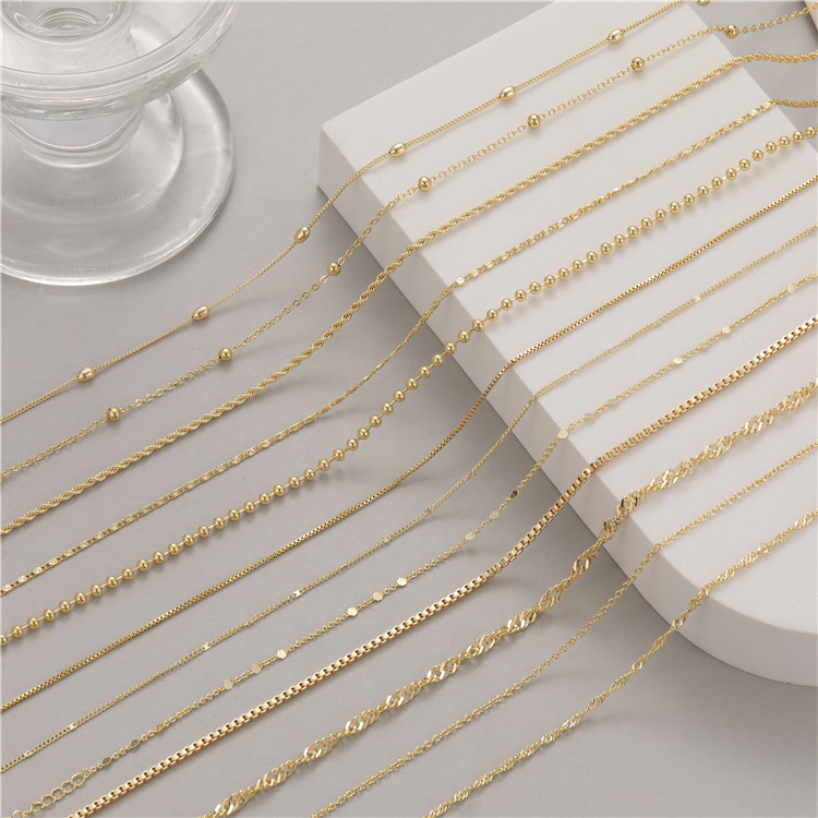 Light luxury simple clavicle chain custom wholesale unisex conventional chain pure copper necklace DIY jewelry accessories custom