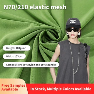 厂家薄款N70/210弹力网布锦纶氨纶布透气轻薄面料服装网眼布料
