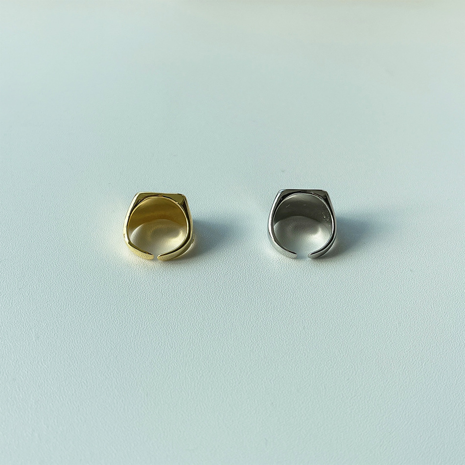 Simple Style Square Copper Enamel Open Ring 1 Piece