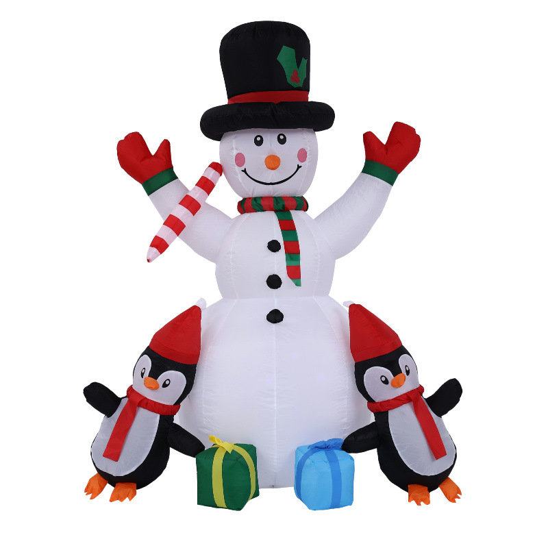 Navidad transfronteriza nuevo inflable 1.75 m dos pingüinos muñeco de nieve decoración al aire libre