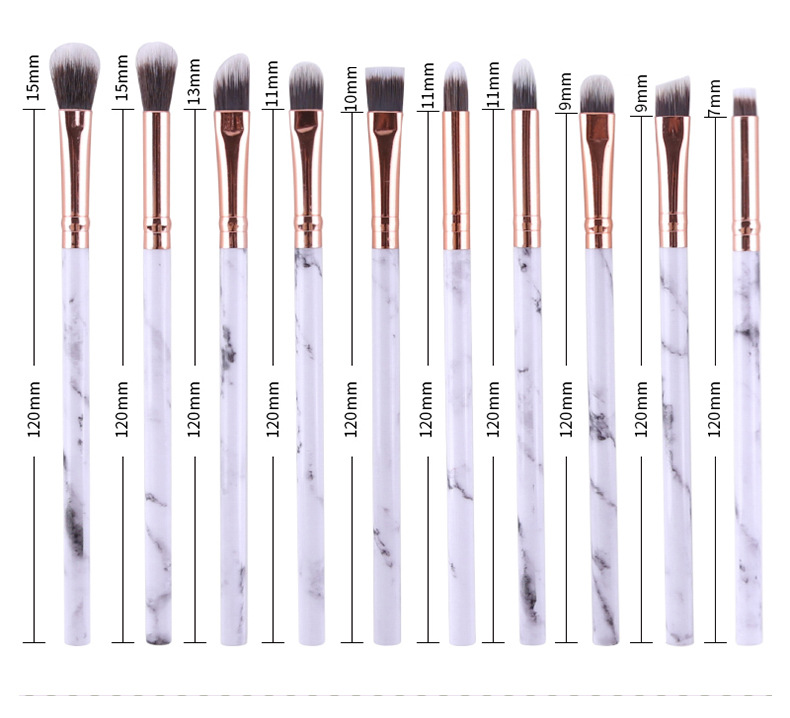 Fashion Portable Marble 10pcs Makeup Brush Set display picture 12