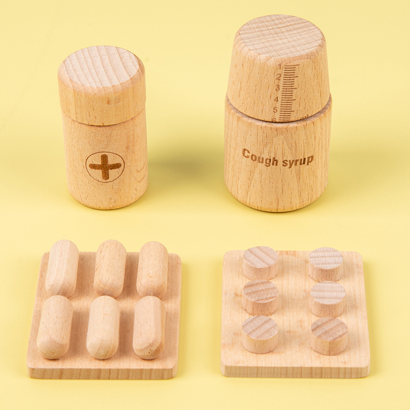 Madera kindergarten doctor juguete rompecabezas traje bebé jugar casa niños bloques de construcción calidad estetoscopio Comercio exterior al por mayor