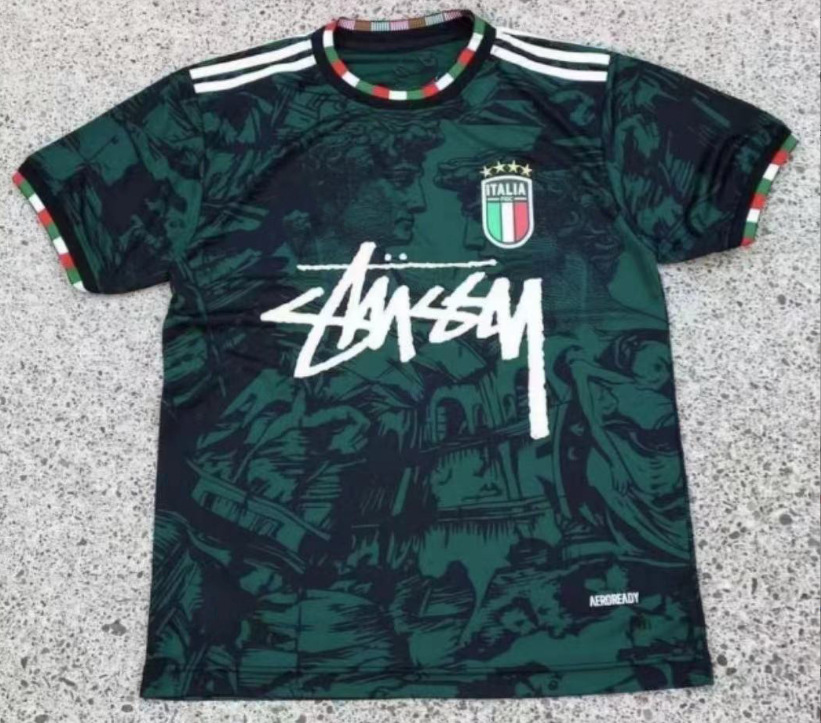 Stussy Jersey Brasil Flamengo Italia Edición conmemorativa Portugal París Francia Uniforme de fútbol