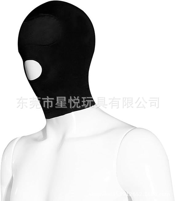 SM Erotic Hood Mask, Breathable Nylon Eye-Opening Design, Elastic Slip-On Adult Headgear — detail image 2