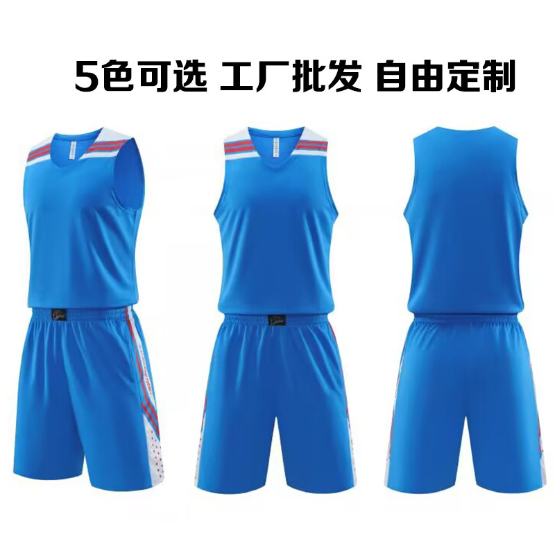 Wholesale cross-border youth children's basketball uniforms suit men's and women's training competition basketball jerseys team uniforms group purchase