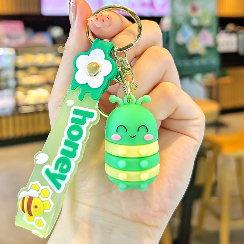 2025 nuevo llavero de abeja de libélula de dibujos animados muñeca de insecto creativo bolso de escuela de estudiante colgante pequeño regalo