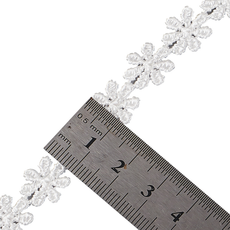 1.2cm pequeña flor de viento de agua encaje bordado encaje ropa infantil vestido de puño accesorios