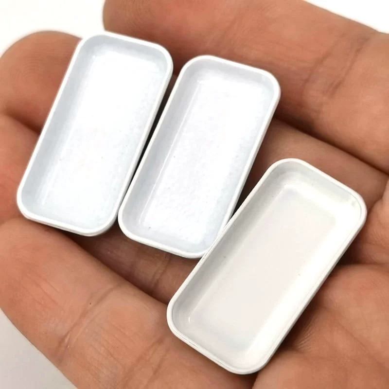 Кухонные принадлежности для кукольного домика [Мини длинное белое блюдо-тарелка с фруктами-маленькая модель блюда] Украшение для кукольного домика