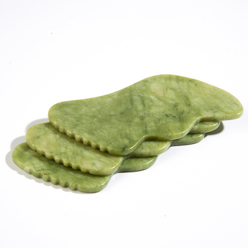 Customized Logo Natural Jade Gua Sha Board with Teeth – Universal Full-Body Meridian Massager & Beauty-Exclusive Gua Sha Tool
