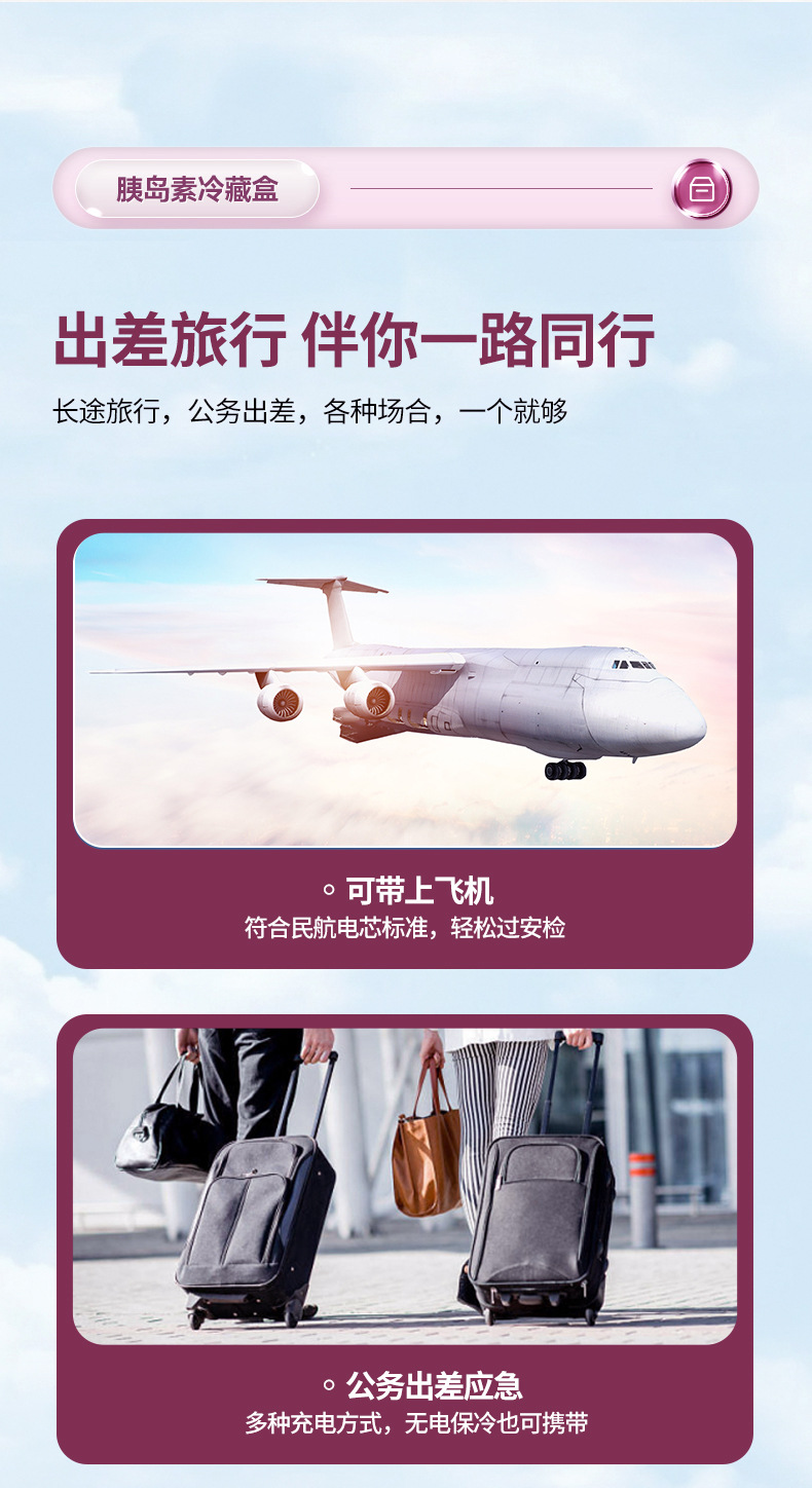 Portable new insulin refrigerator box for medicine car mini refrigerator can be put on the plane cooling cup