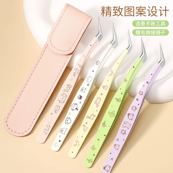 Premium tweezers set for journaling, decorative sticker tweezers, eyelash tweezers, high-precision gold feather tweezers, false eyelash tweezers
