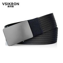 跨境平滑合金扣帆布尼龙腰带男款 户外训练休闲编织战术腰带 批发