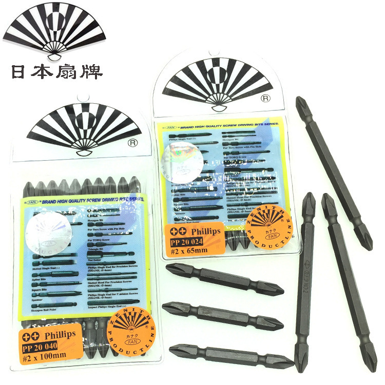 Fuente fabricante japonés ventilador placa destornillador cabeza 65 Largo 100 largo doble cruz destornillador boquilla ventilador placa destornillador