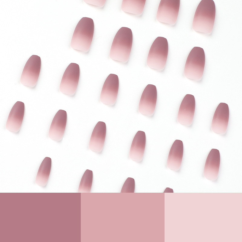 Desgaste de uñas gradiente de uva corta ahumado púrpura esmerilado desgaste de uñas avanzada desgaste de uñas al por mayor pieza de uñas