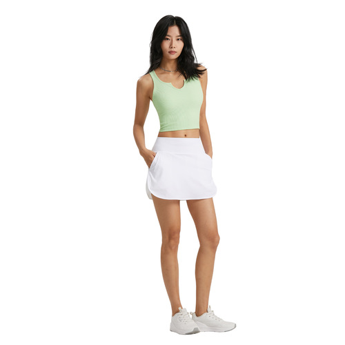FPS medium strength breathable fixed cup sports bra women's summer ribbed yoga bra V-neck running fitness vest
