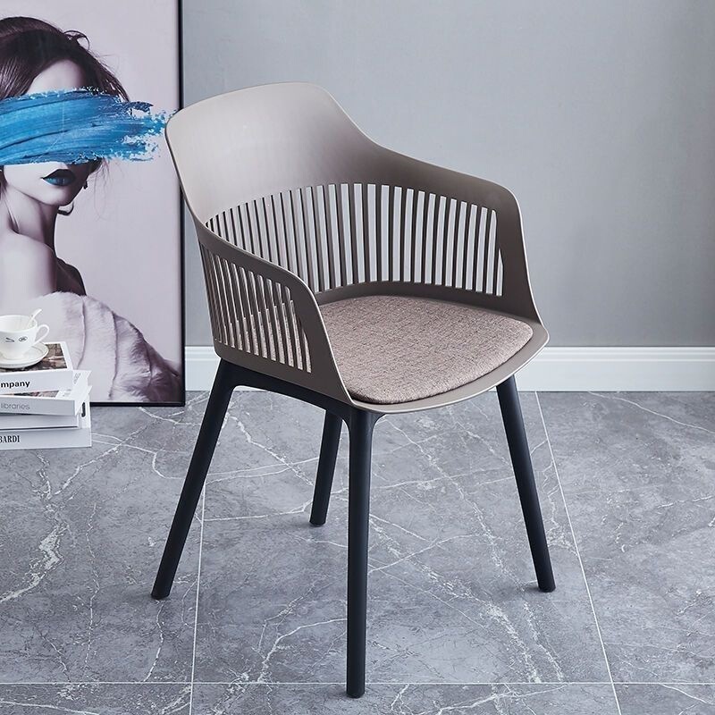 Plastic Fashionable Comfortable Armrest Chair with Backrest, Ins-Style Light Luxury Creative Art Armchair for Office, Meeting, Reception, and Dining Plastic Fashionable Comfortable Armrest Chair with Backrest, Ins-Style Light Luxury Creative Art Armchair for Office, Meeting, Reception, and Dining