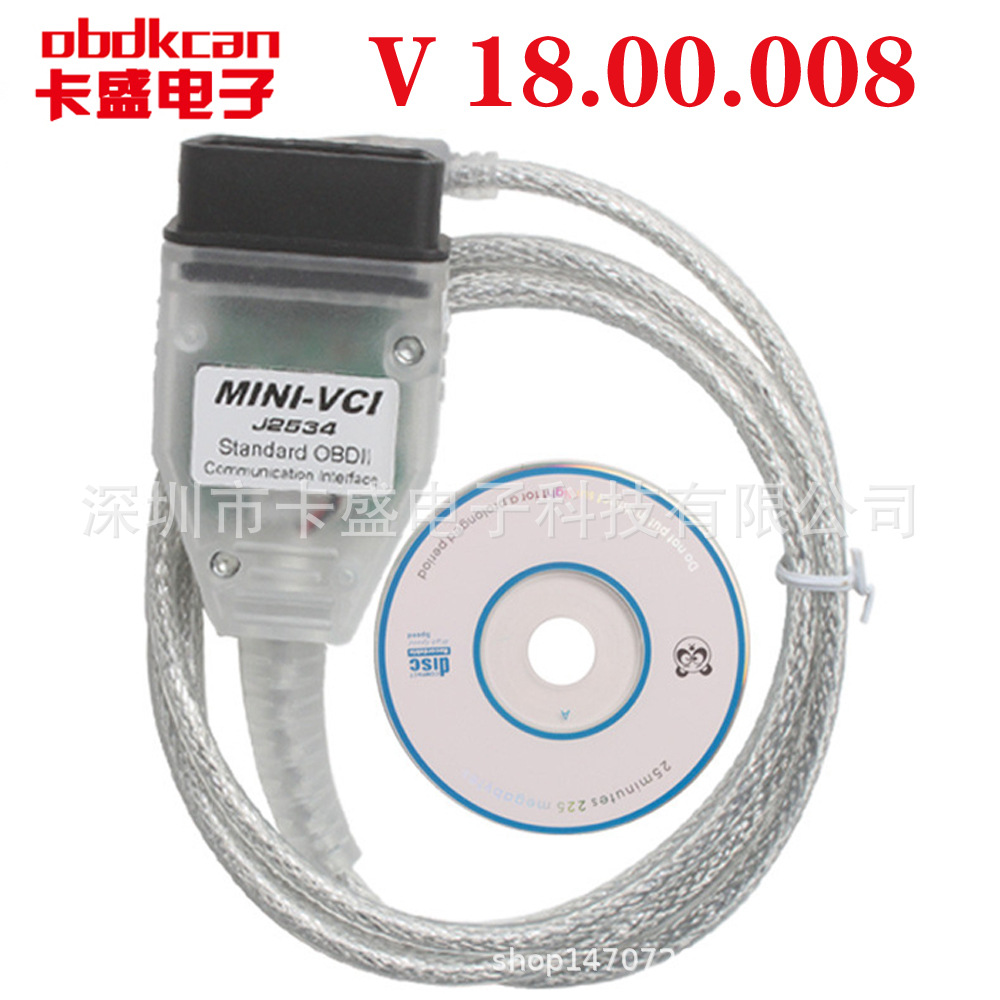 MINI VCI J2534 FTDI FT232RL V18 适用于丰田汽车诊断