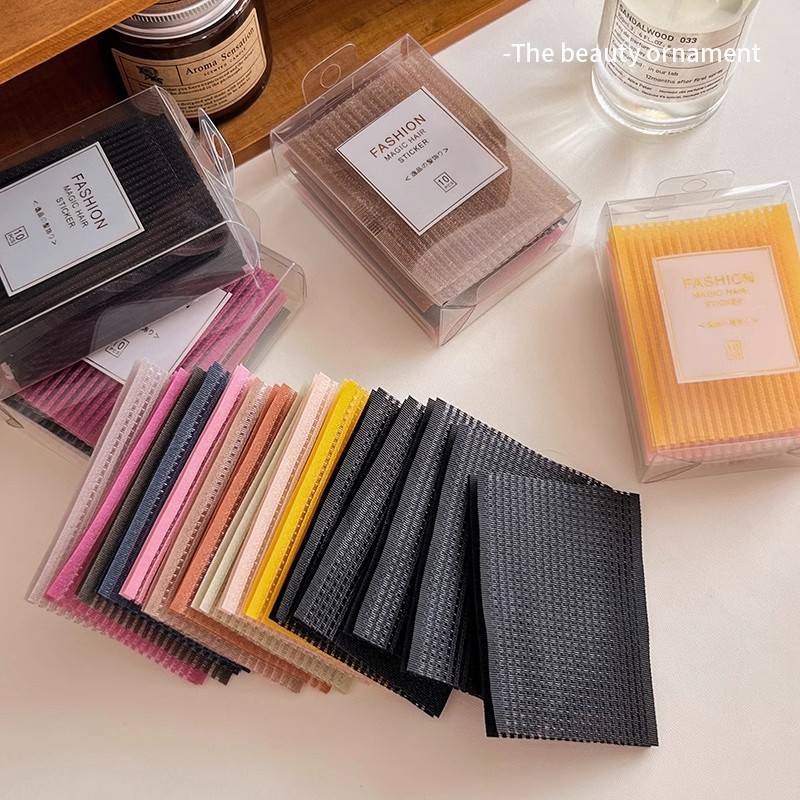 Postes de color adultos pegando postes de cabello rotos pegatinas de pestañas en la parte superior de la cabeza magia pegatinas de cabello frente pegatinas de cabello infantil artefacto