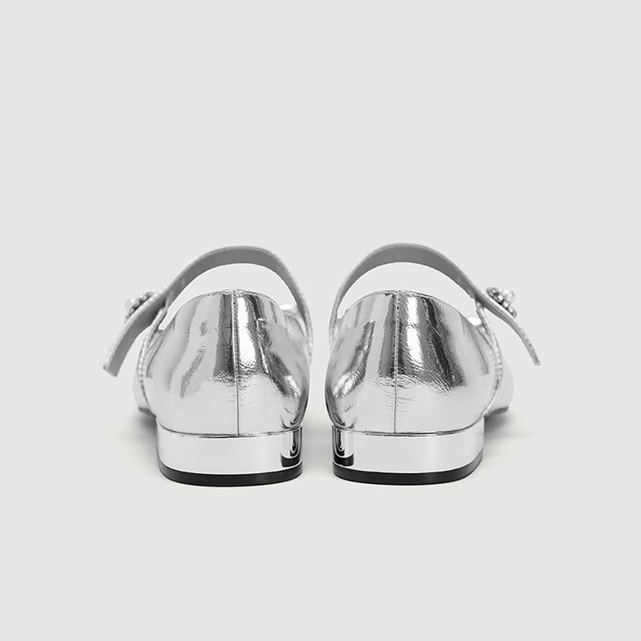 UR2025 primavera nuevo estilo francés noche viento arco espejo Mary Jane zapatos de mujer de tacón grueso UAYS50009