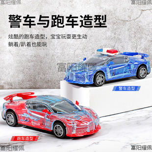 Children's electric toy car universal car police car inertia sports car model boy light music night market stall wholesale